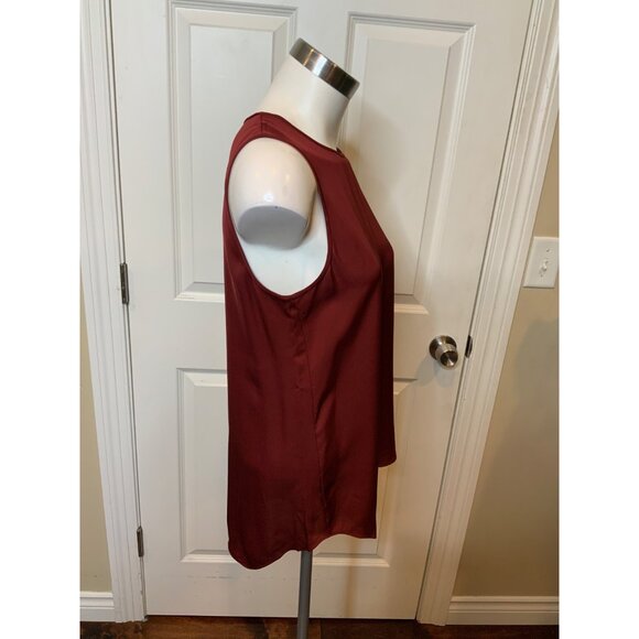 Theory Maroon Silk Sleeveless Top, Size S - Picture 2 of 5